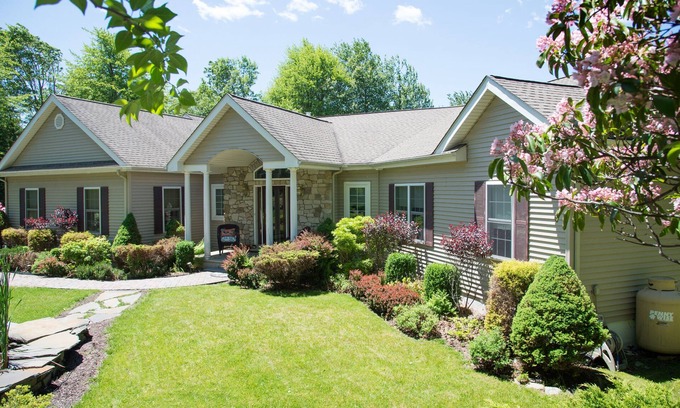 Long Pond House | 5200 sf Luxury Pocono Private Retreat with HOT TUB, SAUNA and Game Room.