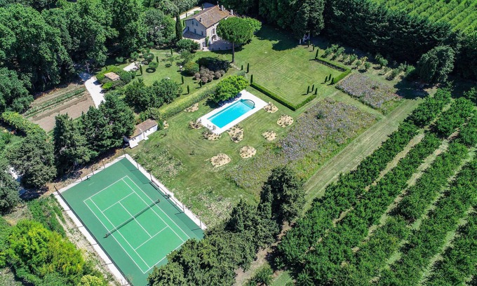 St.-Remy-de-Provence House | 7 to 9BR/7BA House w Pool, Tennis, AC, 8 Acres -St Remy (Fully serviced option)