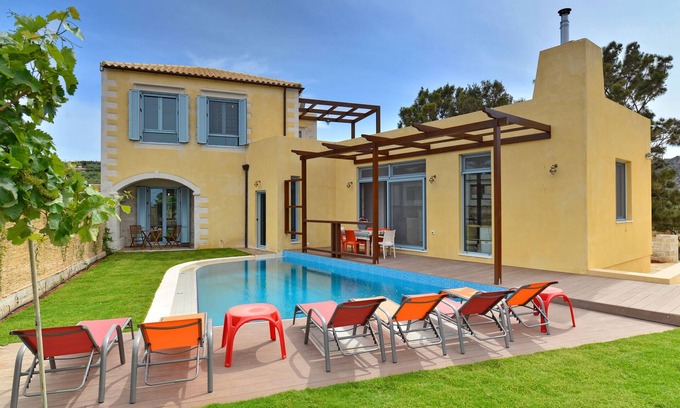 Kalyves Villa | A beautiful villa with private pool, just 30m from the sandy beach