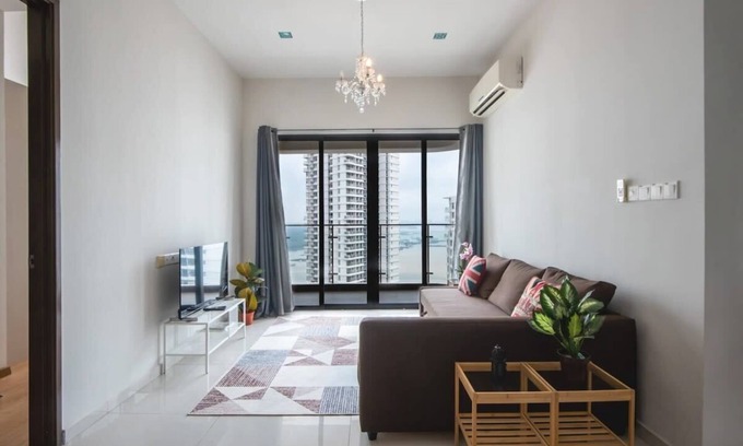 Johor Bahru Apartment | A Stylish 2BR Suite, Water Views, Free Parking