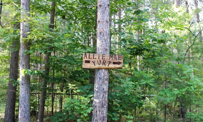 Brownfield RV Rental | Allie Mae Yurt nestled in the woods