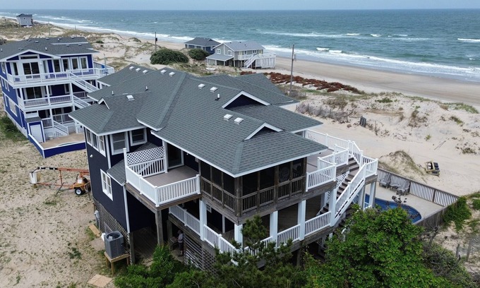 Corolla House | Amazing Ocean Views, pool table,14x28 pool, hot tub, 4x4