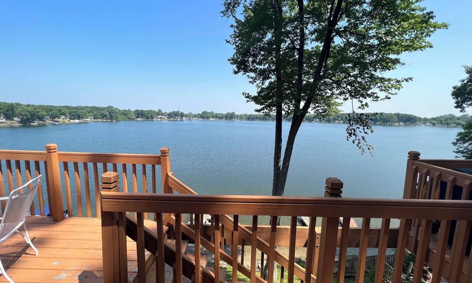 Middlebury House | Amazing view of Stone Lake from top deck. Thirty five miles from Notre Dame.