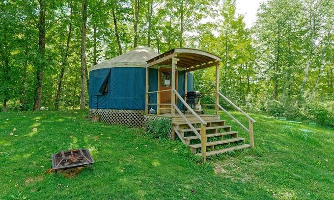 South Hartford RV Rental | Andelyn Farm Honey Bee Yurt. A Unique Glamping Experience in Up-State New York