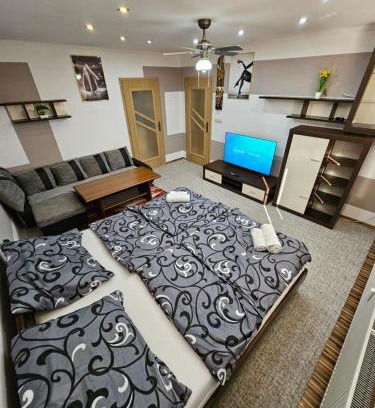 Povazska Bystrica Apartment | Apartmán WOLF luxusné ubytovanie z výhľadom s veľkou plochou TV a internetom v Považskej Bystrici Tichá lokalita Bezproblemové parkovanie Všetko na blizku Vhodne pre pracovne cesty aj turistiku Plne vybavena kuchyňa