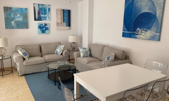 Benicassim Apartment | Apartment '50m Beach - Voramar Area' with Private Terrace, Private Garden and Wi-Fi