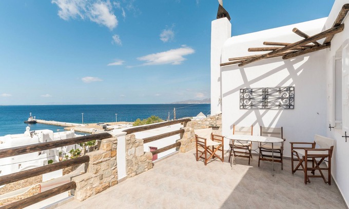 Mykonos Apartment | Apartment 'Anchor-sea View' with Sea View, Wi-Fi and Air Conditioning