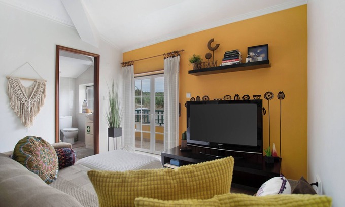 Ribamar Apartment | Apartment 'Porto Dinheiro Beach 1' with Mountain View, Shared Pool and Wi-Fi