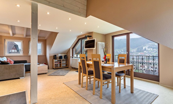 Baiersbronn Apartment | Apartment 'Sonnenschein' with Mountain View, Shared Terrace and Wi-Fi
