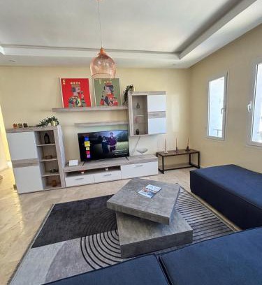 El Mansouria Apartment | Apartment with pool view, 1 min to beach, private parking