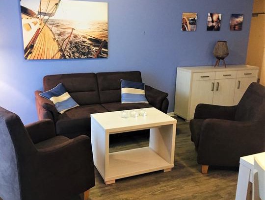 Eckernfoerde Apartment | Apartmenthaus Hafenspitze Ap 17 'Hafenflair', Blickrichtung Innenstadtbinnenhafen