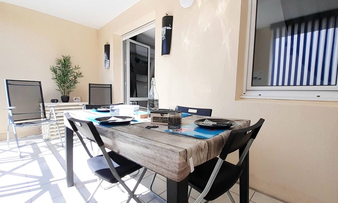Palavas-les-Flots Apartment | Appart 3 stars Beach 100m(1 min walk) Palavas Rive Droite Terrace+Parking