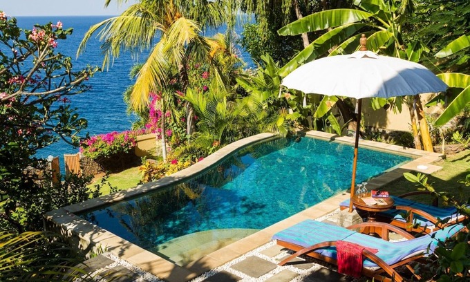 Amed Villa | Aquamarine Seaview - Oceanfront villa with Private Pool