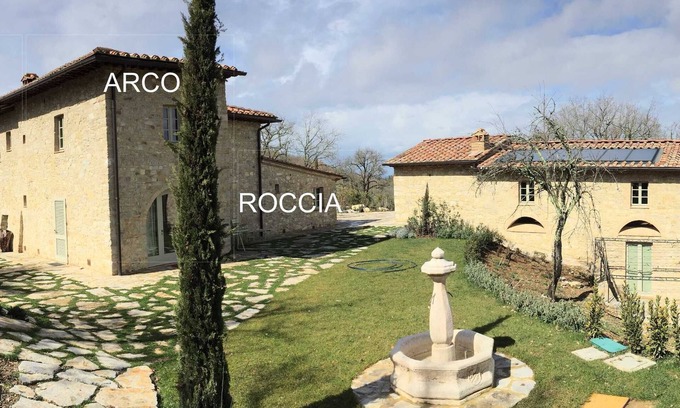 Castellina in Chianti Apartment | Arco : 2BR apart in a restored Farm w Pool and Spa, ground floor terrace
