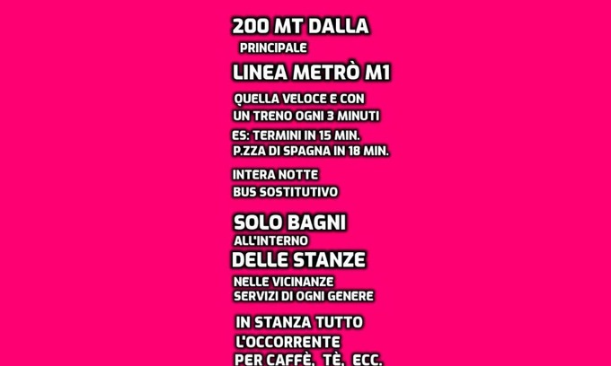 Cinecitta Bed & Breakfast | B&B NEAR METRO' CENTRAL LINE - Only wc in the rooms 15 Minutes to Termini Station 20 to Spagna square - In the Night Bus