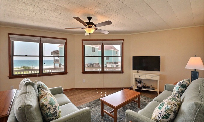 Buxton Cottage | Beach Break Cottage- Excellent Ocean Views- Steps to Beach- Community Pool