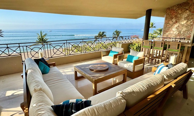 Punta de Mita Condo | BEACHFRONT - FRONT ROW PENTHOUSE- Premier/Cook/Golf Cart
