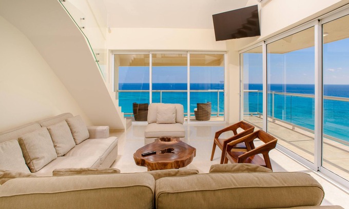 Punta Cancun Condo | Beachfront Penthouse on the Sand! Incredible Views! Walk to Eat, Drink, Play!