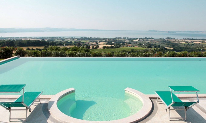 San Lorenzo Nuovo Apartment | Beautiful apartment for 4 guests with A/C, pool, WIFI, TV, patio and parking
