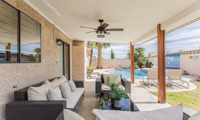 Chinatown House | Beautiful Home w/Sparkling Swimming Pool, 4 Miles To The Strip, Pet Friendly!