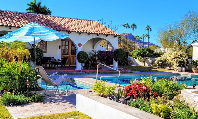 San Carlos Villa | Beautiful mexican hacienda pristine pool, bar-grill palapa close to the beach