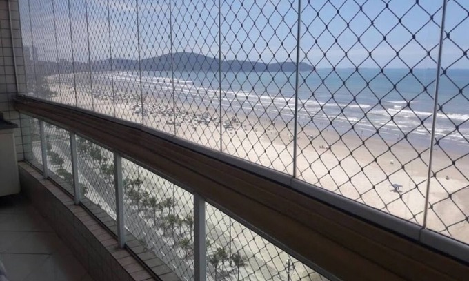 Aviacao Apartment | Beautiful view of the seafront ! Praia Grande - Aviation