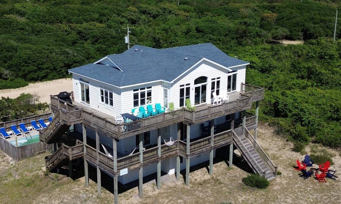 Carova Beach House | Bikinis and Bellinis. Located on beach access road, Game Rm, 4x4 required