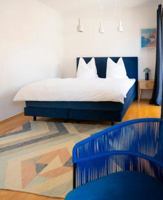 Ulm Apartment | Blauwal - W14, Zentral in Bahnhofsnähe, Balkon, Küche