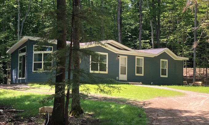 Gills Rock House | Blue House by the Bay - Spacious New Home on 1+ Acre Scenic Wooded Lot