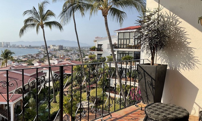 Downtown Puerto Vallarta Condo | Breezy Ocean View, 4 Blocks from the Malecon in Lush Garden Setting