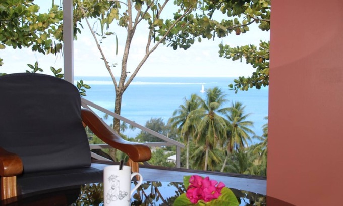 Bora Bora House | Bungalow pour 2 personnes en haut d'une colline