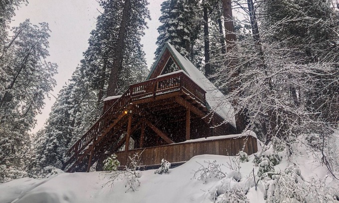 Arnold Cabin | Calming, dog-friendly cabin in the woods with firepit, deck & board games