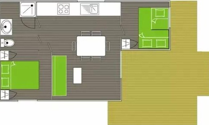 Villecroze Ski Chalet | Camping Flower Les Cadenières* - Comfort Chalet 3 Rooms 5/7 People Air Conditioned