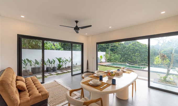 Buwit Villa | Casa de River 2BR Private Pool Villa near Nyanyi Beach with River & Jungle Views