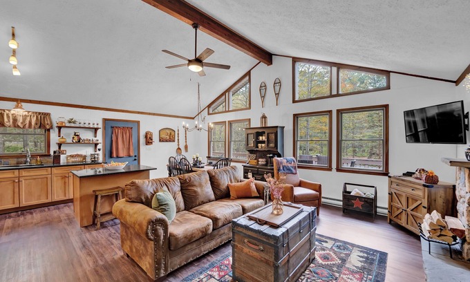 Gouldsboro House | Chalet-style Mountain Home in Big Bass Lake Amenities-Pools, Gym and Lakes