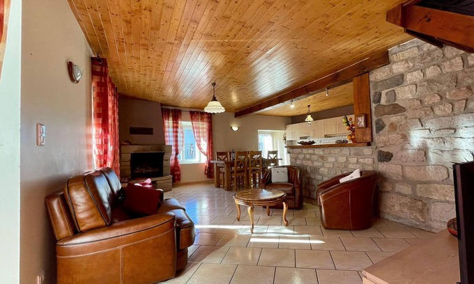 Saint-Germain-Laprade Cottage | Charming Family Cottage near UNESCO Sites with Fireplace, WiFi, and Baby Equipment