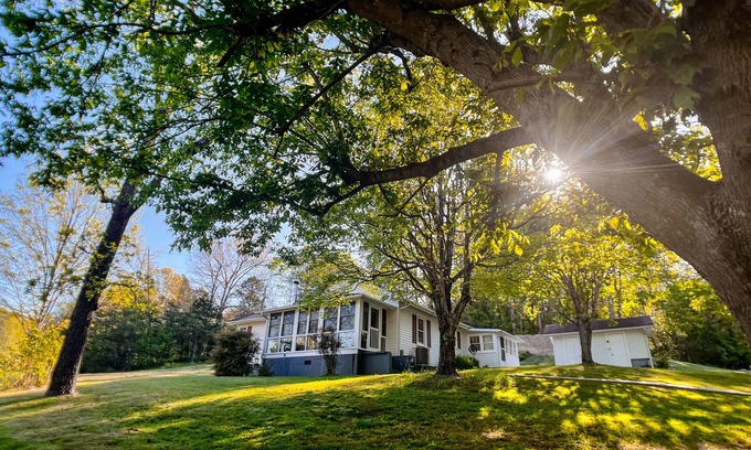 Weaverville House | Charming home with a fireplace, grill, deck, & washer/dryer - near Asheville