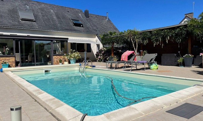 Saint-Molf Cottage | Charming House with Heated Pool, Near Beaches & Guérande, Sleeps 9