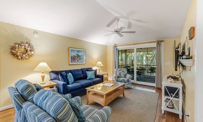 Seabrook Island House | Charming Island Getaway with a Furnished Deck Offering Forest & Fairway Views