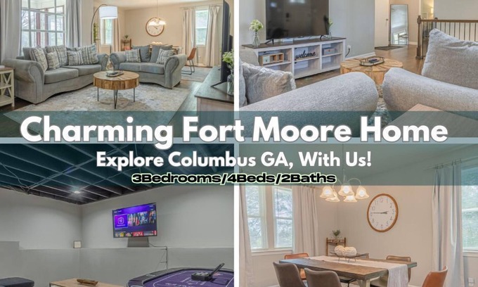 Columbus House | Charming Spacious Home Near Fort Moore| Game Room