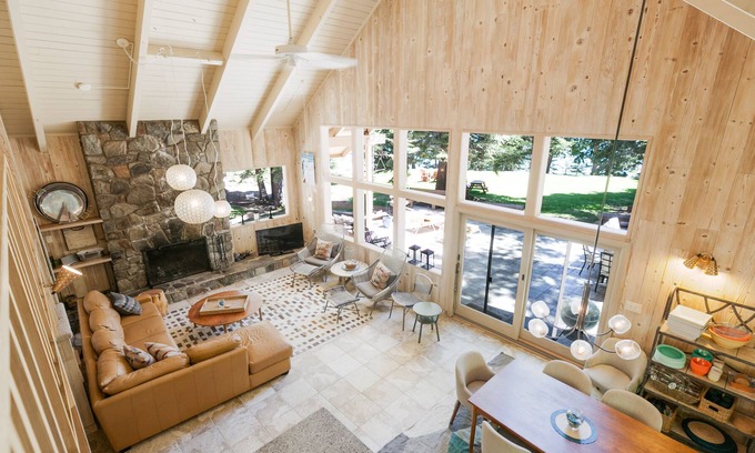 El Dorado County House | Classic Lakeside Cabin w/ Private Beach & Dock