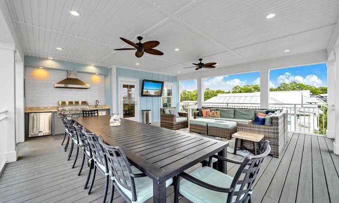 Seacrest Beach House | Cloud Nine Seacrest Beach - Walk to Rosemary & Alys! Outdoor living on 5 porches