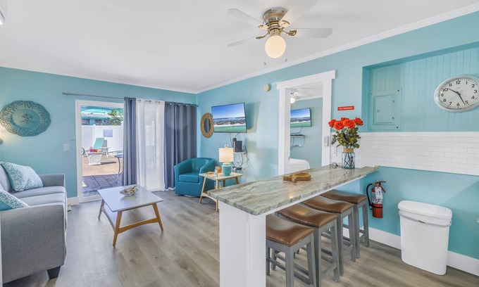 Whitney Beach Apartment | Coastal Getaway Retreat –Steps to the Beach! 1BR/1BA. Sleeps 2. In 4-Plex. Pool