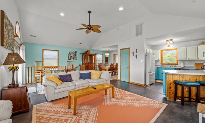 Carova Beach House | Colorful Carova Beach Oasis. Pet friendly with a Pool! 4x4