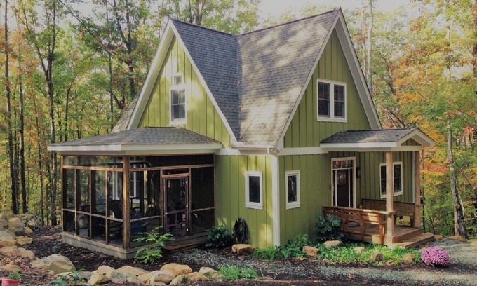 McCain House | Contemporary rustic home nestled among boulders on 5 wooded acres