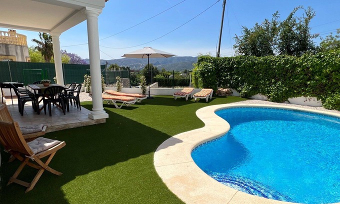 Beniarbeig House | Cosy apartment in villa for 6 guests with WIFI, private pool, TV, terrace, pets allowed and park...