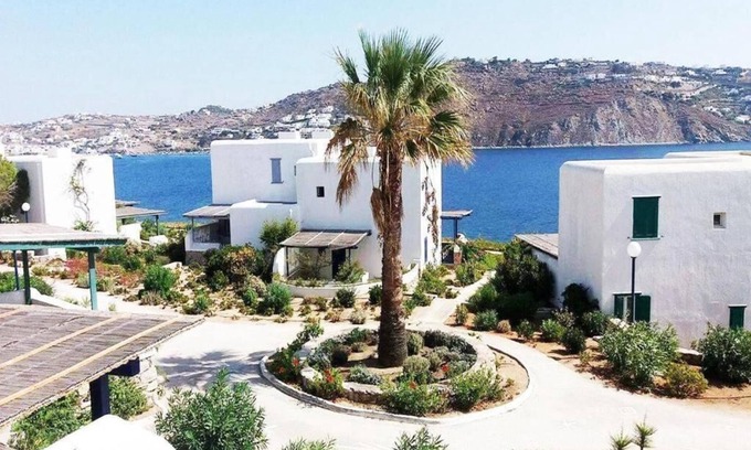 Agios Ioannis Condo | Cozy Mykonian condo in a resort with pool and beach.