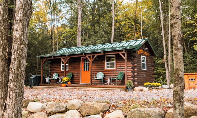 Middle Grove Cabin | Cozy pond-view, vintage charm, nature trails, canoe, firepit, & pet-friendly fun—12 mi from Saratoga
