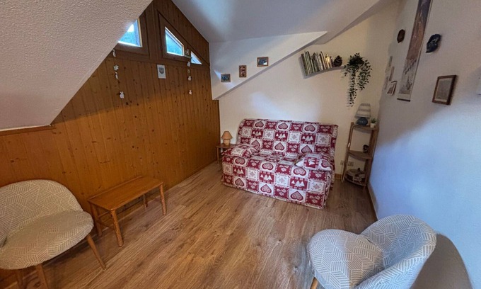 Abondance Apartment | Cozy Studio with Balcony in Village Center - Ski Locker & Parking Included