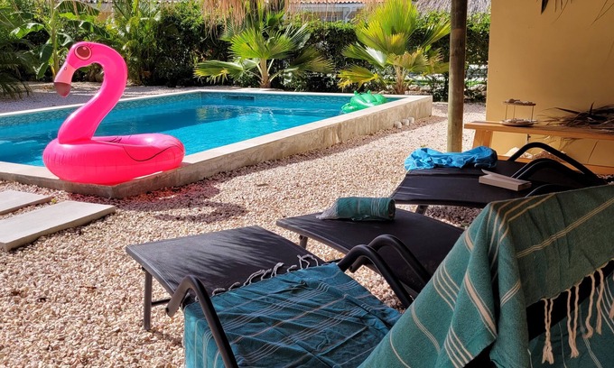 Grote Berg Villa | Cozy villa, 6 persons, private pool, comfortable car (7 seater), tropical garden